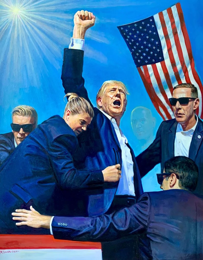 Divine Intervention, 2024. Oil on canvas, 48 × 60 in. Painting by Kenneth R. Turner.