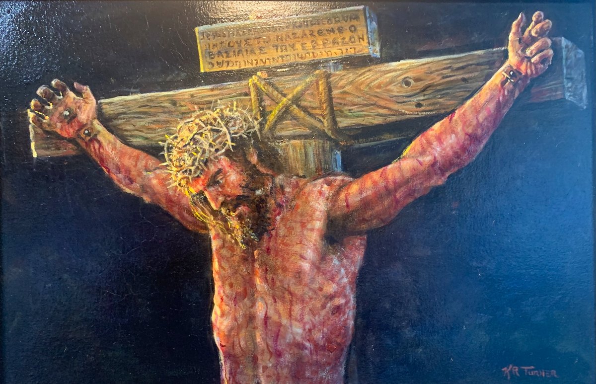 It Is Finished. Oil on canvas, 18 × 12 in. Painting by Kenneth R. Turner.