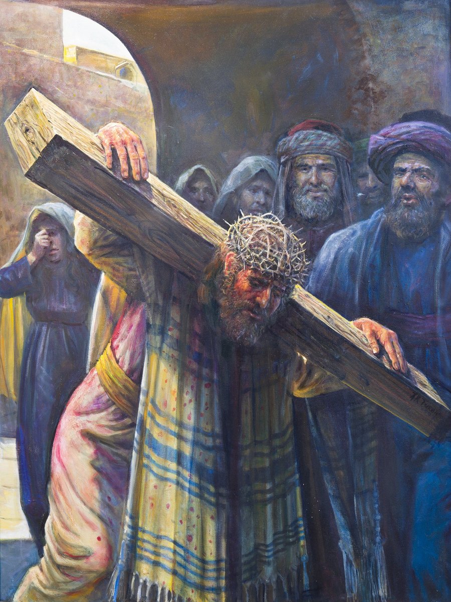 Surely He Hath Borne Our Griefs. Oil on canvas, 36 × 48 in. Painting by Kenneth R. Turner.