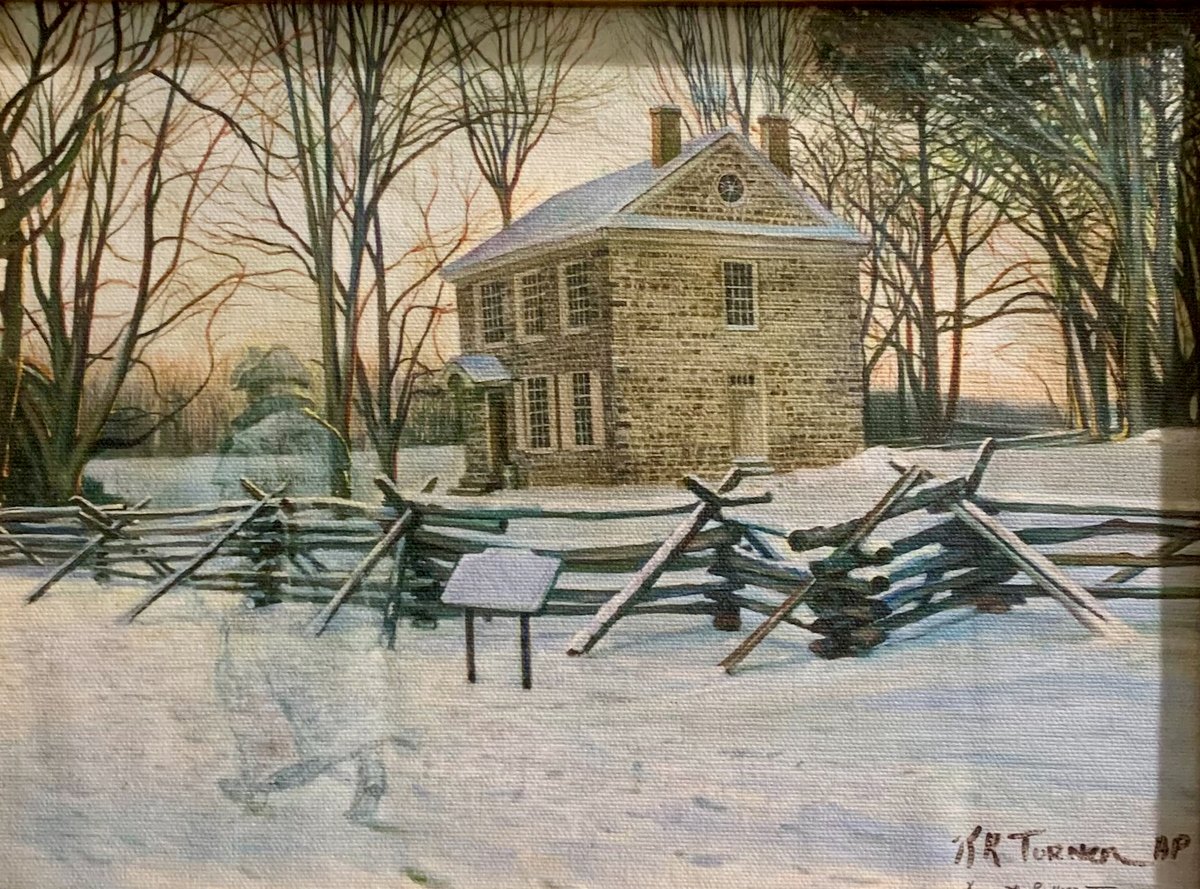 Washington’s Headquarters at Valley Forge. Oil on canvas, 24 × 18 in. Painting by Kenneth R. Turner.